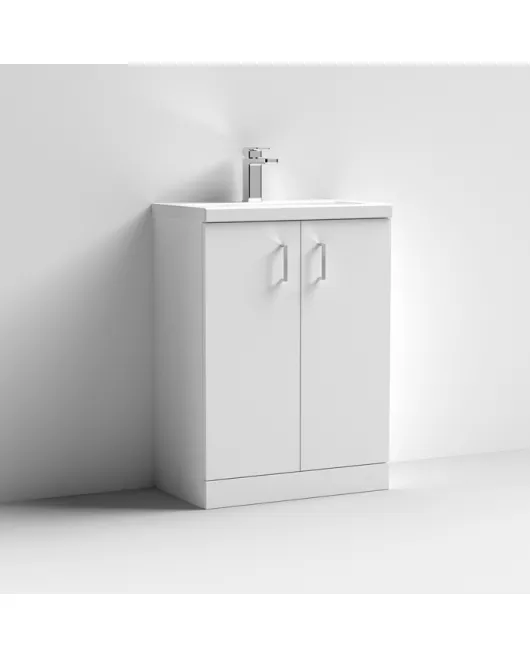 APS7391 600 FS 2-Door Vanity & Ceramic Basin Gloss White