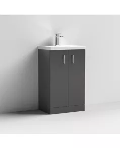 APS7403 500 FS 2-Door Vanity & Polymarble Basin Gloss Grey
