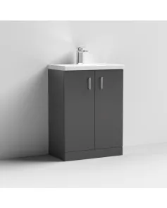 APS7404 600 FS 2-Door Vanity & Polymarble Basin Gloss Grey