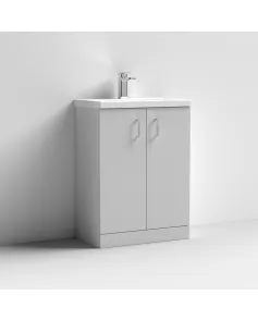 APS7406 600 FS 2-Door Vanity & Polymarble Basin Gloss Grey Mist