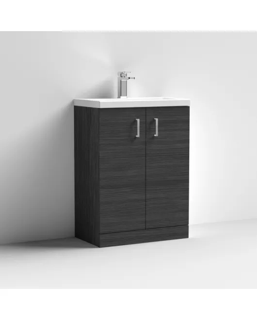 APS7413 600 FS 2-Door Vanity & Ceramic Basin Hacienda Black