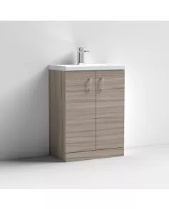 APS7417 600 FS 2-Door Vanity & Ceramic Basin Driftwood
