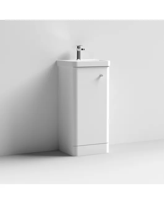 APS7434 400 Floor Standing 1-Door Unit & Basin Gloss White