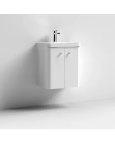 APS7436 500 Wall Hung 2-Door Unit & Basin Gloss White