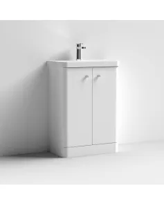 APS7444 600 Floor Standing 2-Door Unit & Basin Gloss Grey Mist