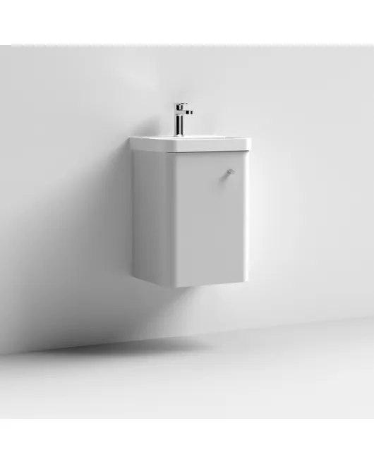 APS7446 400 Wall Hung 1-Door Unit & Basin Gloss Grey Mist