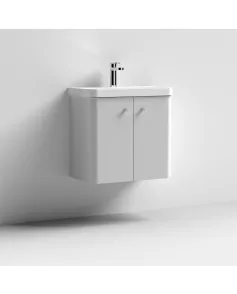 APS7454 600 Wall Hung 2-Door Unit & Basin Gloss White