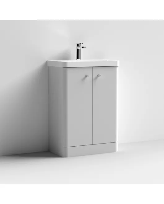 APS7456 600 Floor Standing 2-Door Unit & Basin Gloss White