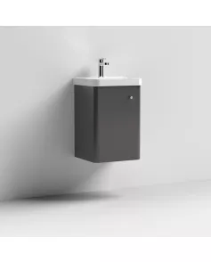 APS7458 400 Wall Hung 1-Door Unit & Basin Gloss Grey