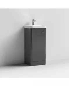 APS7460 400 Floor Standing 1-Door Unit & Basin Gloss Grey Mist