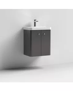 APS7462 500 Wall Hung 2-Door Unit & Basin Gloss Grey
