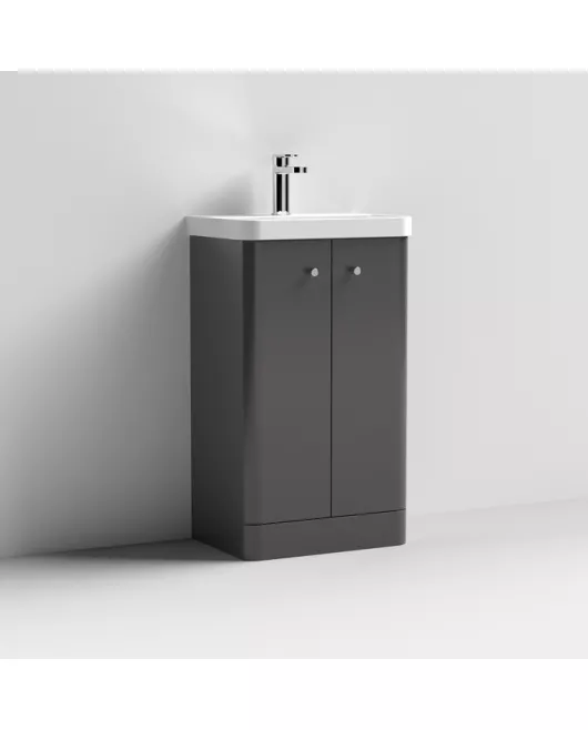 APS7464 500 Floor Standing 2-Door Unit & Basin Gloss Grey