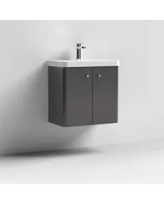 APS7466 600 Wall Hung 2-Door Unit & Basin Gloss Grey