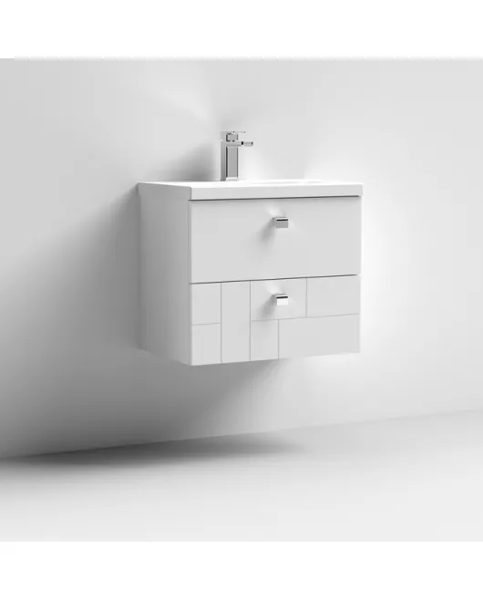 APS7477 600 W/H 2-Drawer Unit & Basin 1 Satin White