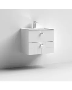 APS7479 600 W/H 2-Drawer Unit & Basin 2 Satin White