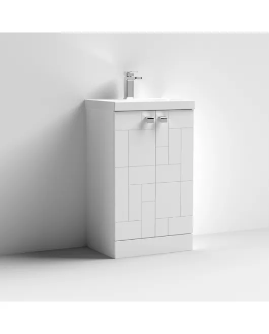 APS7484 500 F/S 2-Door Unit & Basin 3 Satin White