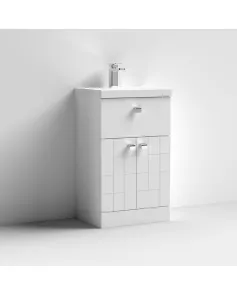 APS7488 500 F/S 2-Door/Drawer Unit & Basin 3 Satin White