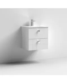 APS7491 500 W/H 2-Drawer Unit & Basin 2 Satin White