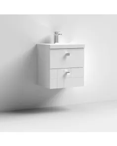 APS7492 500 W/H 2-Drawer Unit & Basin 3 Satin White