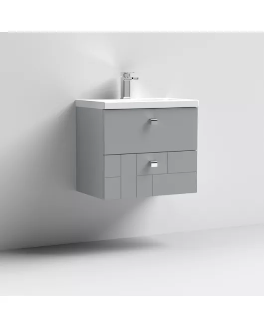 APS7501 600 W/H 2-Drawer Unit & Basin 1 Satin Grey