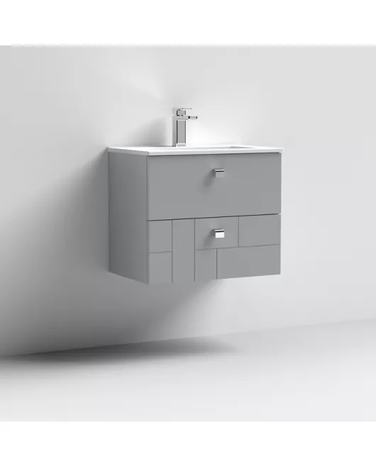 APS7503 600 W/H 2-Drawer Unit & Basin 2 Satin Grey