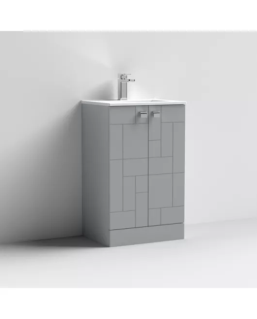 APS7507 500 F/S 2-Door Unit & Basin 2 Satin Grey