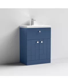 APS7521 600 F/S 2-Door/Drawer Unit & Basin 1 Satin Blue