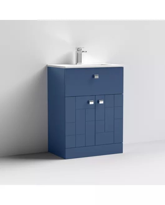 APS7523 600 F/S 2-Door/Drawer Unit & Basin 2 Satin Blue