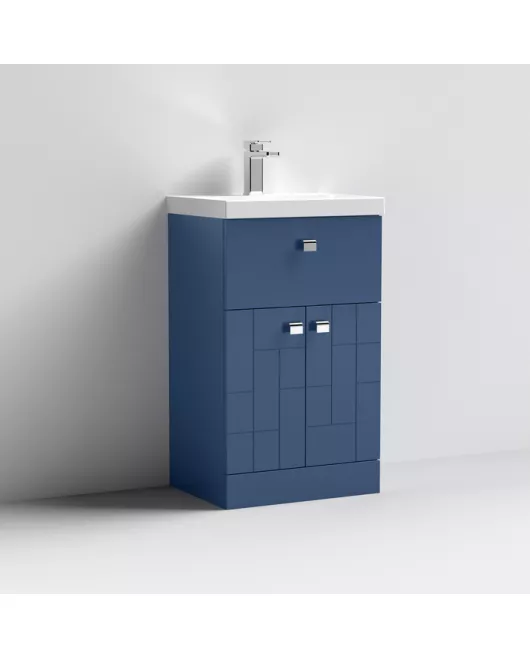 APS7536 500 F/S 2-Door/Drawer Unit & Basin 3 Satin Blue