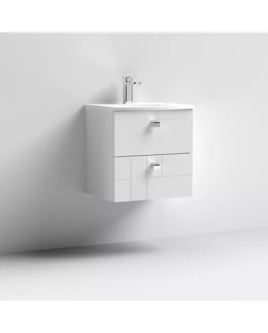 APS7547 500 W/H 2-Drawer Unit & Basin 4 Satin White