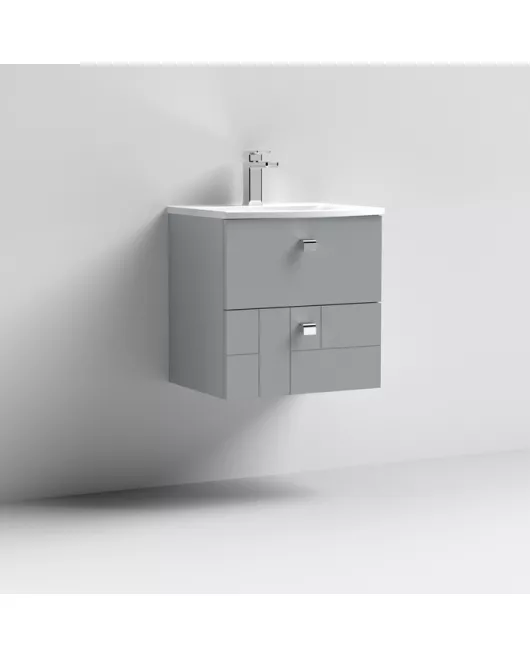 APS7550 500 W/H 2-Drawer Unit & Basin 4 Satin Grey