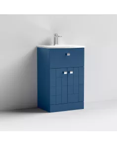 APS7552 500 F/S 2-Door/Drawer Unit & Basin 4 Satin Blue