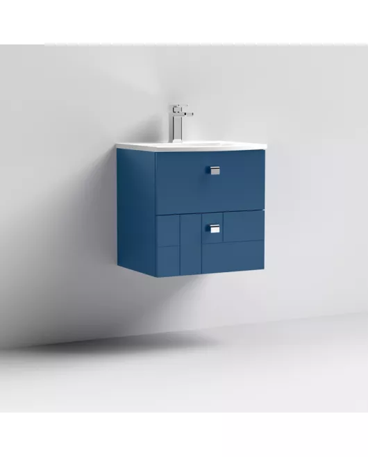 APS7553 500 W/H 2-Drawer Unit & Basin 4 Satin Blue
