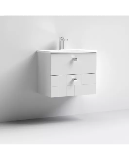 APS7555 600 WH 2-Drawer Unit & Basin 4 Satin White