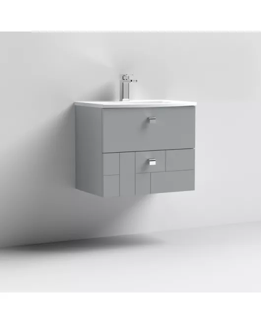 APS7558 600 WH 2-Drawer Unit & Basin 4 Satin Grey