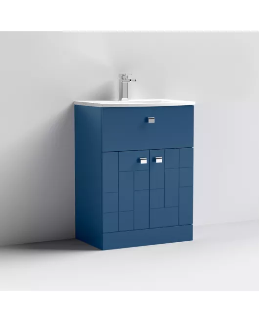 APS7560 600 FS 2-Door/Drawer Unit & Basin 4 Satin Blue