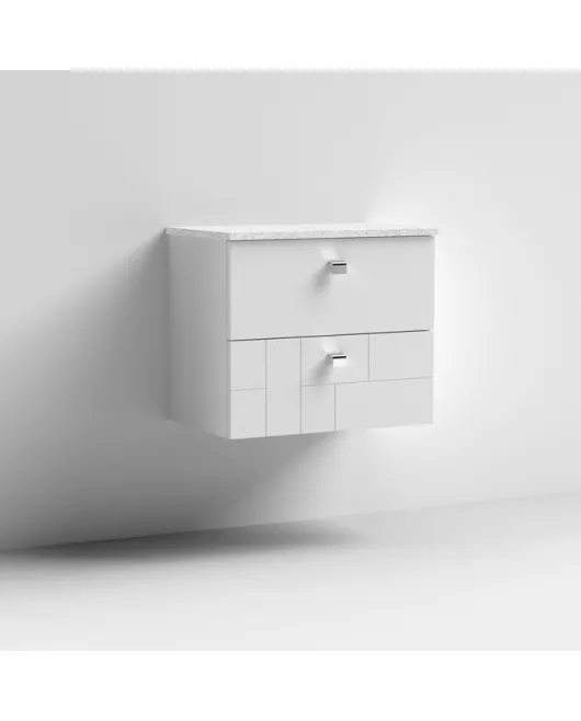 APS7569 600 WH 2-Drawer Unit & Worktop Satin White
