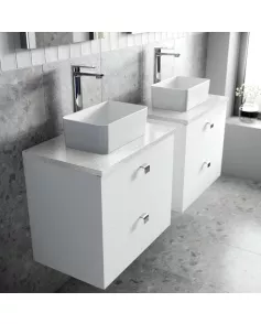 APS7569 600 WH 2-Drawer Unit & Worktop Satin White