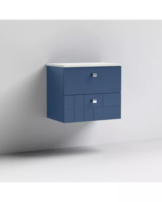 APS7570 600 WH 2-Drawer Unit & Worktop Satin Blue