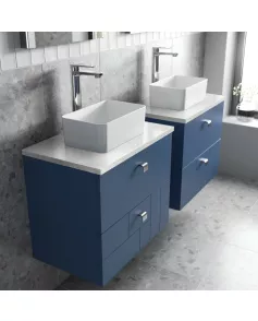 APS7570 600 WH 2-Drawer Unit & Worktop Satin Blue