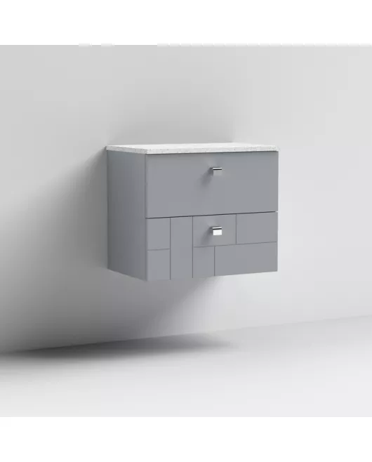 APS7571 600 WH 2-Drawer Unit & Worktop Satin Grey