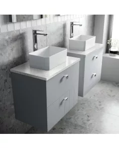 APS7571 600 WH 2-Drawer Unit & Worktop Satin Grey