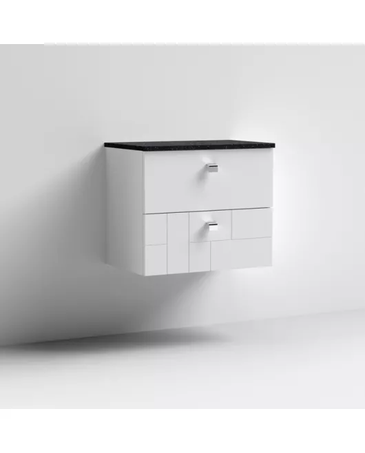 APS7572 600 WH 2-Drawer Unit & Worktop Satin White