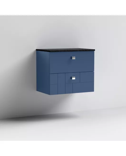 APS7573 600 WH 2-Drawer Unit & Worktop Satin Blue