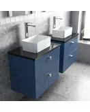 APS7573 600 WH 2-Drawer Unit & Worktop Satin Blue