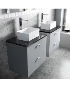 APS7574 600 WH 2-Drawer Unit & Worktop Satin Grey