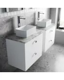 APS7575 600 WH 2-Drawer Unit & Worktop Satin White