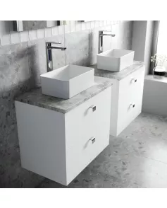 APS7575 600 WH 2-Drawer Unit & Worktop Satin White