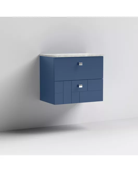 APS7576 600 WH 2-Drawer Unit & Worktop Satin Blue