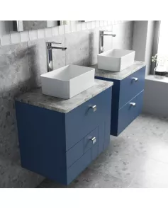 APS7576 600 WH 2-Drawer Unit & Worktop Satin Blue